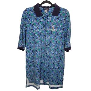 Vintage 90s U.S. Open 1996 Oakland Hills Geometric Polo Shirt Mens Size XL